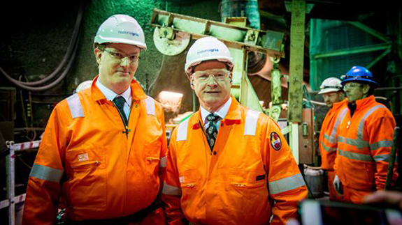 National Grid CEO Steve Holliday (R) with Economic Secretary to the Treasury Danny Alexander. Image: National Grid