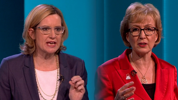 Amber v Andrea clash on EU. Image: itv